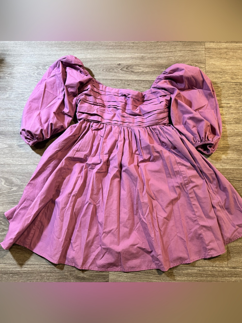 Abercrombie & Fitch Lilac Puff Sleeve Square Neck Mini Dress - Picture 4 of 4